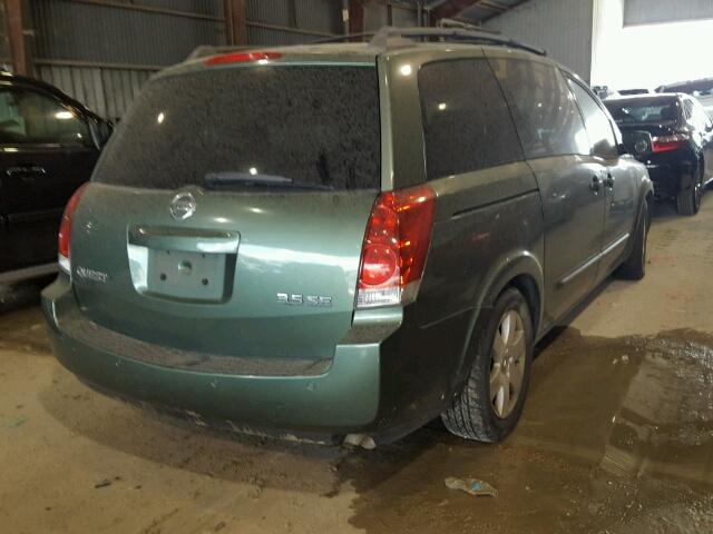 5N1BV28U84N301164 - 2004 NISSAN QUEST S GREEN photo 4