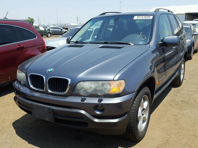 5UXFA535X2LP53966 - 2002 BMW X5 3.0I GRAY photo 2