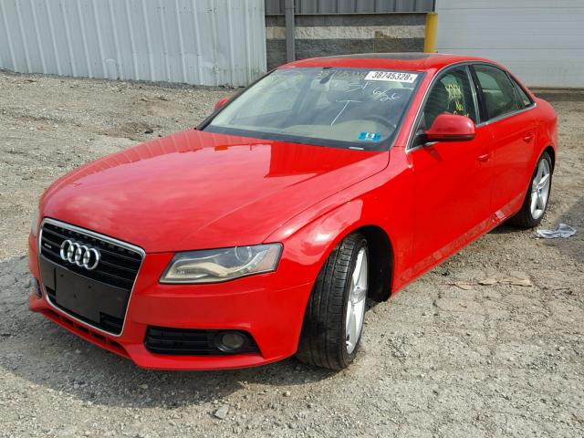 WAUMK78KX9N011207 - 2009 AUDI A4 PRESTIG RED photo 2