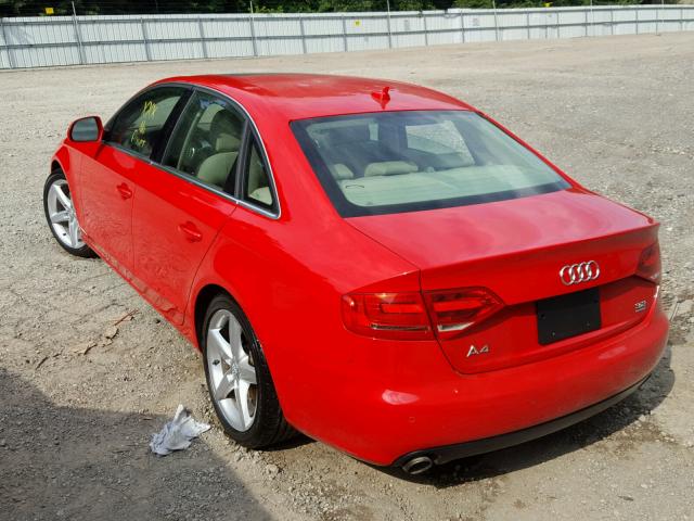 WAUMK78KX9N011207 - 2009 AUDI A4 PRESTIG RED photo 3