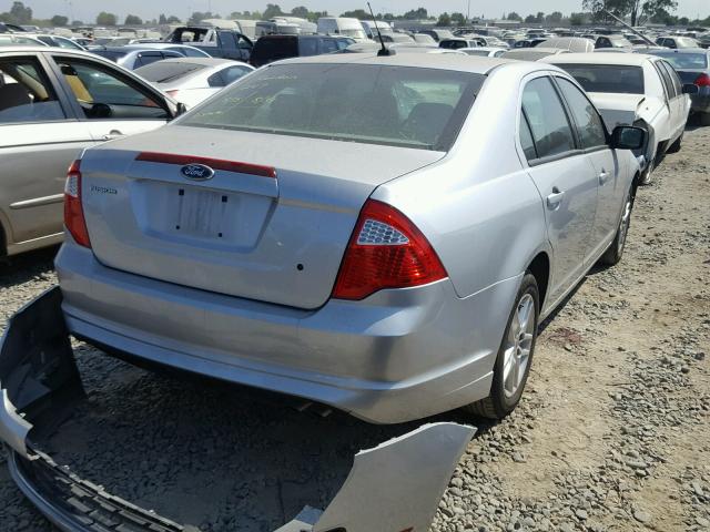 3FAHP0GA8CR354842 - 2012 FORD FUSION S SILVER photo 4