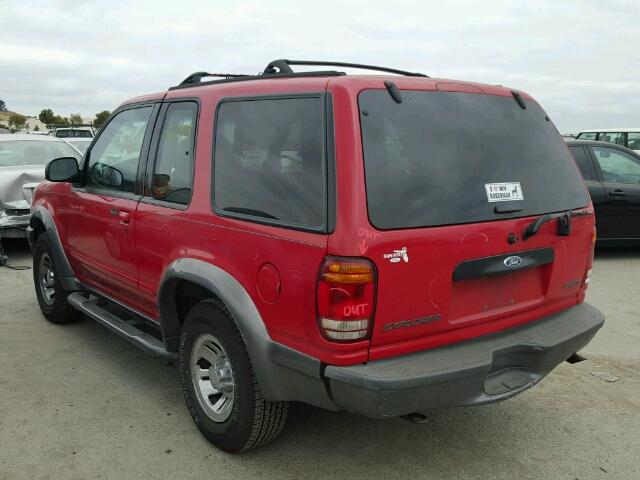 1FMYU22E2XUA35276 - 1999 FORD EXPLORER RED photo 3