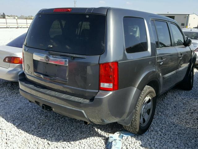 5FNYF3H20BB051026 - 2011 HONDA PILOT LX CHARCOAL photo 4