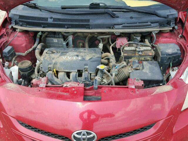 JTDBT903481211013 - 2008 TOYOTA YARIS RED photo 7