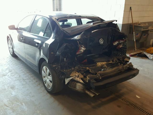 3VW2K7AJ1CM391161 - 2012 VOLKSWAGEN JETTA BASE 黑色 照片 3
