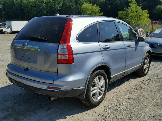 5J6RE4H75AL015122 - 2010 HONDA CR-V EXL BLUE photo 4