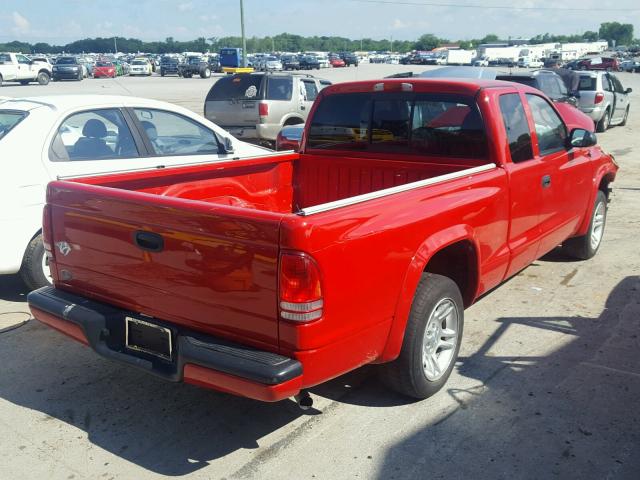 1D7GL32N64S748218 - 2004 DODGE DAKOTA SPO RED photo 4