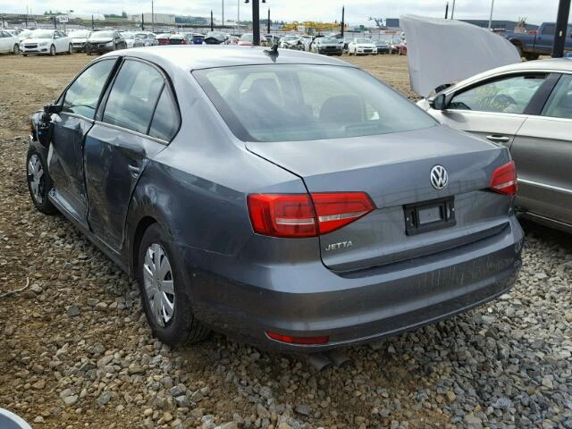 3VW2K7AJ9FM345579 - 2015 VOLKSWAGEN JETTA BASE ნაცრისფერი ფოტო 3
