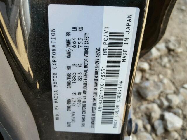 JM1BJ2211X0178551 - 1999 MAZDA PROTEGE ES 黑色 照片 10