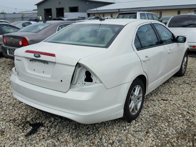 3FAHP0GA8CR340505 - 2012 FORD FUSION S WHITE photo 4