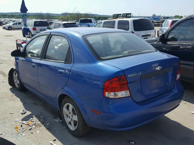 KL1TD52635B449367 - 2005 CHEVROLET AVEO BASE Көк фото 3