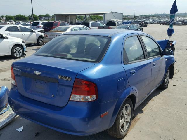 KL1TD52635B449367 - 2005 CHEVROLET AVEO BASE Көк фото 4