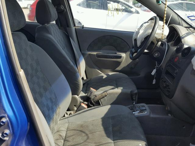 KL1TD52635B449367 - 2005 CHEVROLET AVEO BASE Көк фото 5