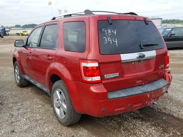 1FMCU0EG8AKC15649 - 2010 FORD ESCAPE LIM BURGUNDY photo 3