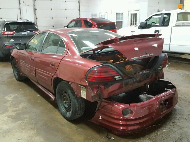 1G2NE52F52C156935 - 2002 PONTIAC GRAND AM S Tünd qırmızı foto 3