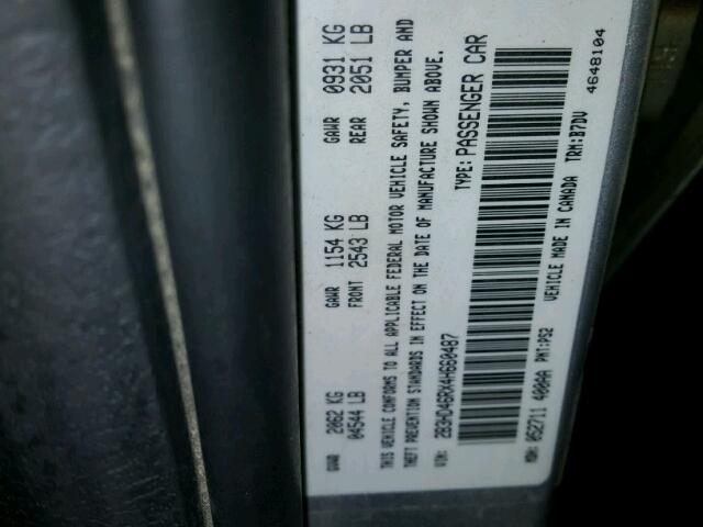 2B3HD46RX4H660487 - 2004 DODGE INTREPID S SILVER photo 10