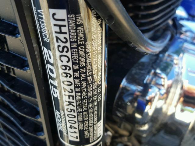 JH2SC6602FK500417 - 2015 HONDA VT1300 CR BLUE photo 10