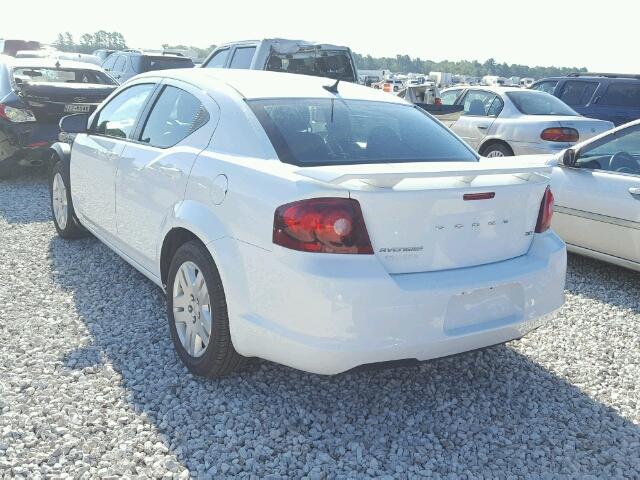 1C3CDZCB0DN768156 - 2013 DODGE AVENGER SX WHITE photo 3