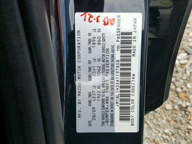 JM1BL1H3XA1197808 - 2010 MAZDA SPEED 3 黑色 照片 10