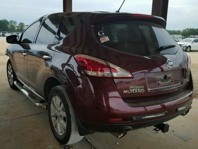 JN8AZ1MW7CW211183 - 2012 NISSAN MURANO RED photo 3