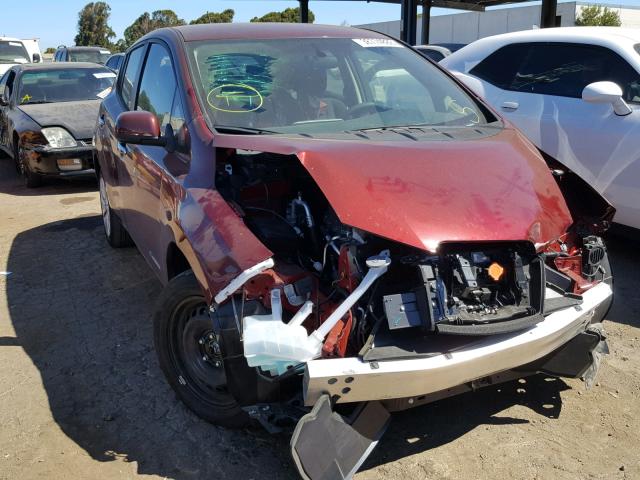 1N4BZ0CP0HC306347 - 2017 NISSAN LEAF S RED photo 1