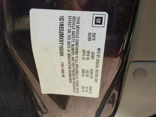 1G1NE52MXXY162484 - 1999 CHEVROLET MALIBU LS Bənövşəyi foto 10