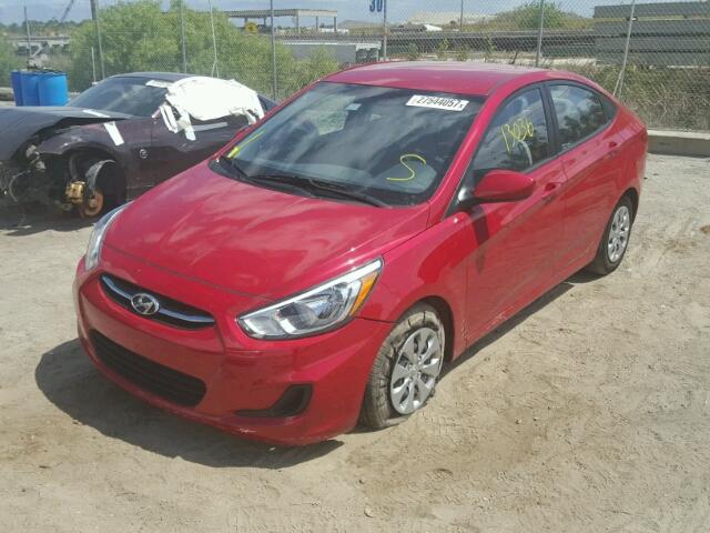 KMHCT4AE4GU970650 - 2016 HYUNDAI ACCENT SE RED photo 2