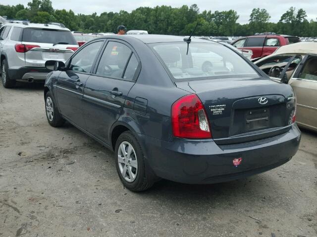 KMHCN4AC1AU500477 - 2010 HYUNDAI ACCENT GLS GRAY photo 3