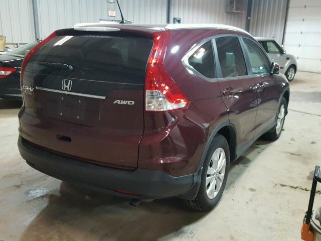 5J6RM4H76EL043861 - 2014 HONDA CR-V EXL MAROON photo 4