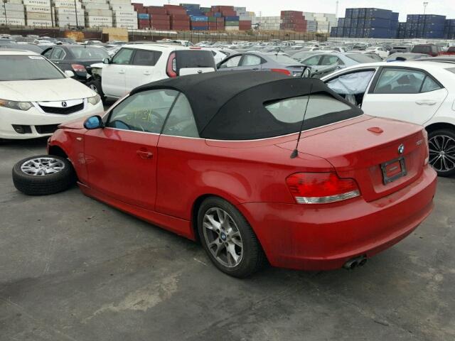 WBAUL73588VJ73981 - 2008 BMW 128 I RED photo 3