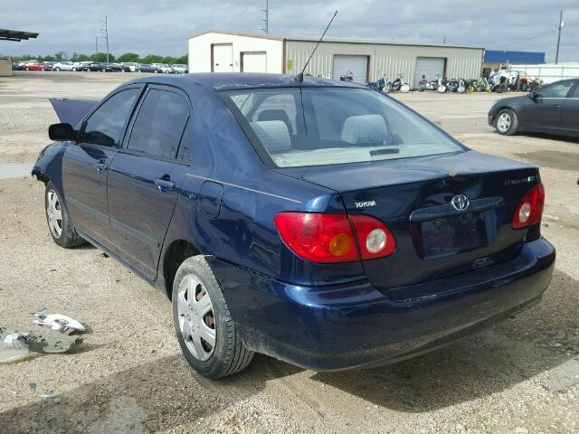 1NXBR32E13Z048494 - 2003 TOYOTA COROLLA CE BLUE photo 3