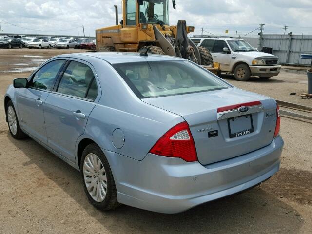 3FADP0L36AR142881 - 2010 FORD FUSION BLUE photo 3