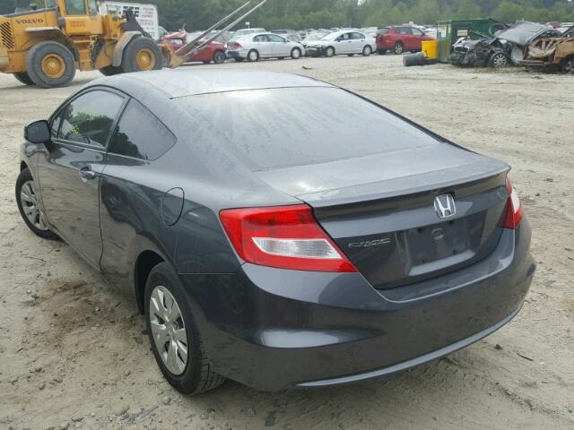 2HGFG3B58CH562343 - 2012 HONDA CIVIC LX GRAY photo 3