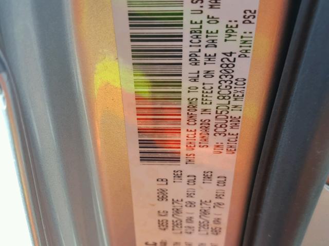 3C6UD5DL8CG330824 - 2012 DODGE RAM 2500 S Gümüş foto 10