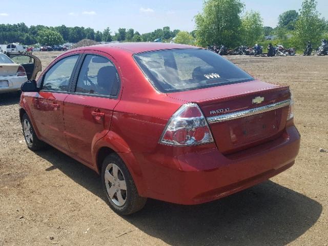 KL1TD5DE1BB233064 - 2011 CHEVROLET AVEO LS RED photo 3