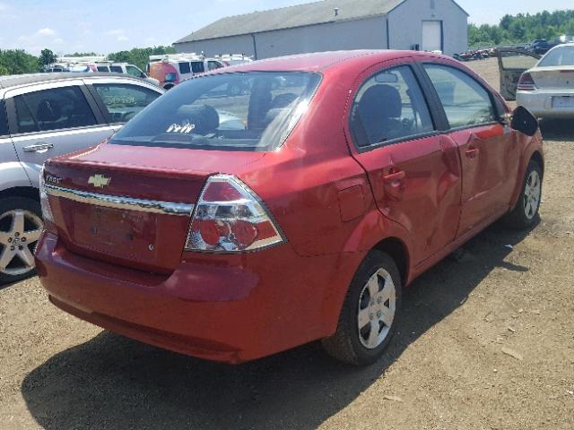 KL1TD5DE1BB233064 - 2011 CHEVROLET AVEO LS RED photo 4