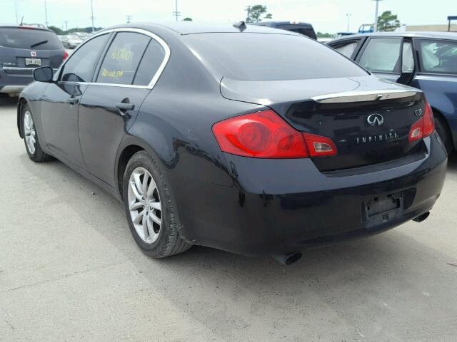 JNKCV61E69M308418 - 2009 INFINITI G37 BASE BLACK photo 3