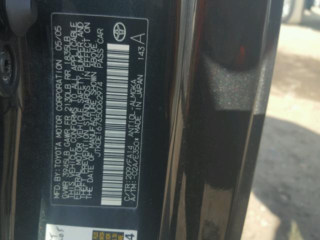 JTKDE167350062974 - 2005 TOYOTA SCION TC 黑色 照片 10