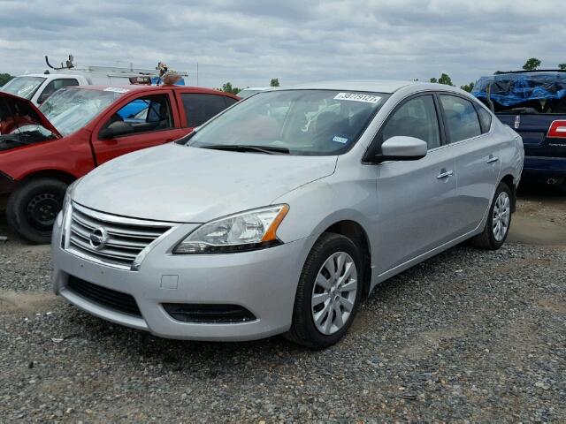 3N1AB7AP8FL650180 - 2015 NISSAN SENTRA S SILVER photo 2