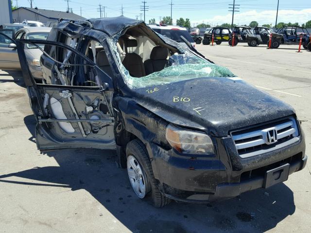 2HKYF18147H508120 - 2007 HONDA PILOT LX BLACK photo 1