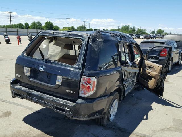 2HKYF18147H508120 - 2007 HONDA PILOT LX BLACK photo 4