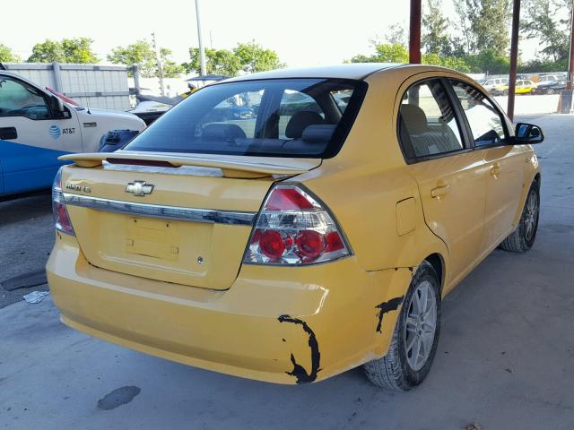 KL1TD56687B165410 - 2007 CHEVROLET AVEO BASE Żółty zdjęcie 4