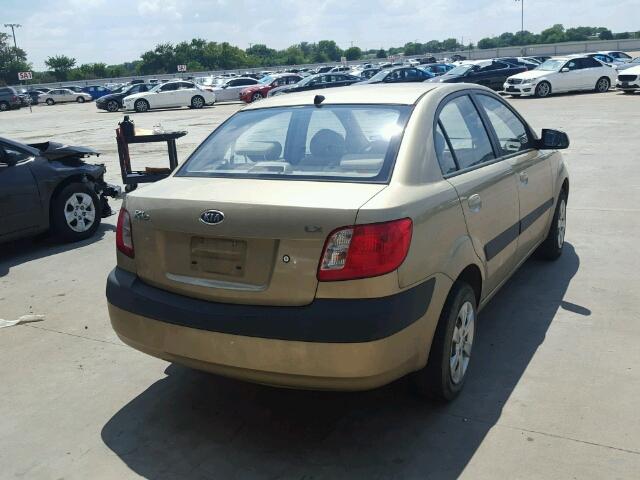 KNADE123286415035 - 2008 KIA RIO BASE TAN photo 4