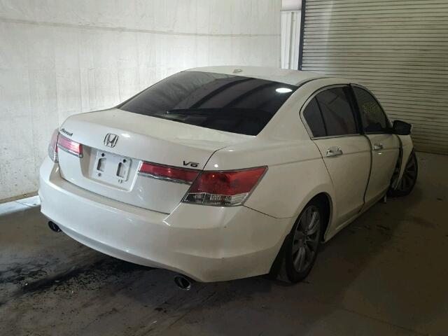 1HGCP3F87BA009381 - 2011 HONDA ACCORD EXL WHITE photo 4