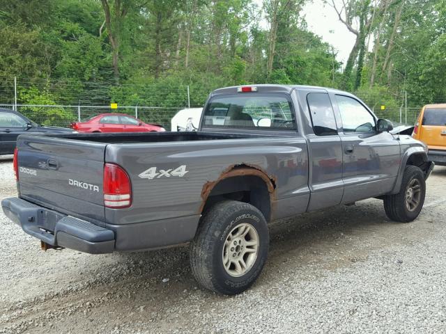 1D7HG32N74S748835 - 2004 DODGE DAKOTA SPO GRAY photo 4