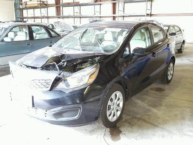 KNADM4A34D6197969 - 2013 KIA RIO LX BLACK photo 2