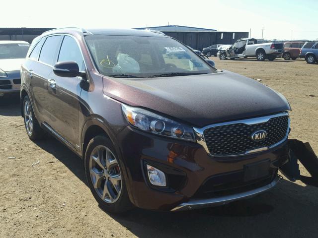 5XYPKDA59HG200780 - 2017 KIA SORENTO SX MAROON photo 1