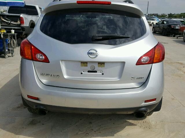 JN8AZ18W19W201123 - 2009 NISSAN MURANO S/S SILVER photo 9