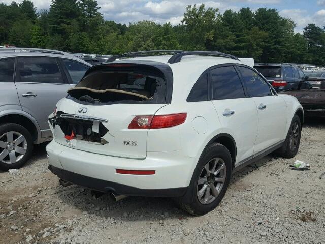 JNRAS08W97X209925 - 2007 INFINITI FX35 WHITE photo 4