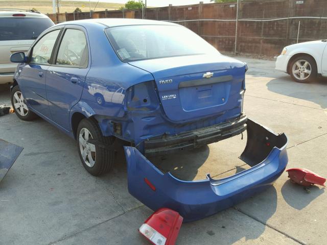 KL1TD566X6B668175 - 2006 CHEVROLET AVEO BASE Niebieski zdjęcie 3